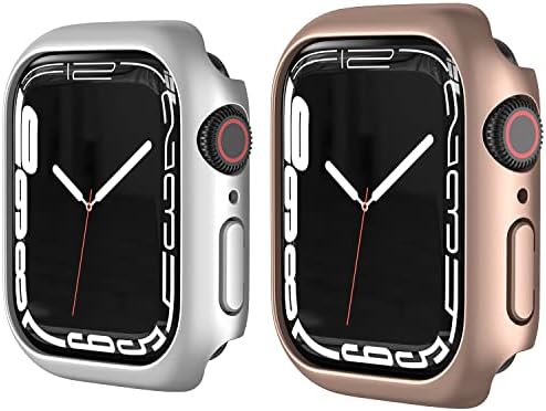 מארז מחשב קשה של 2 פאק תואם למארז Apple Watch Series 8/7 45 ממ, [אין מגן מסך] מסגרת כיסוי פגוש אטום הלם מגן לגברים